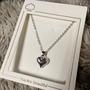 Elegant Silver Heart Necklace